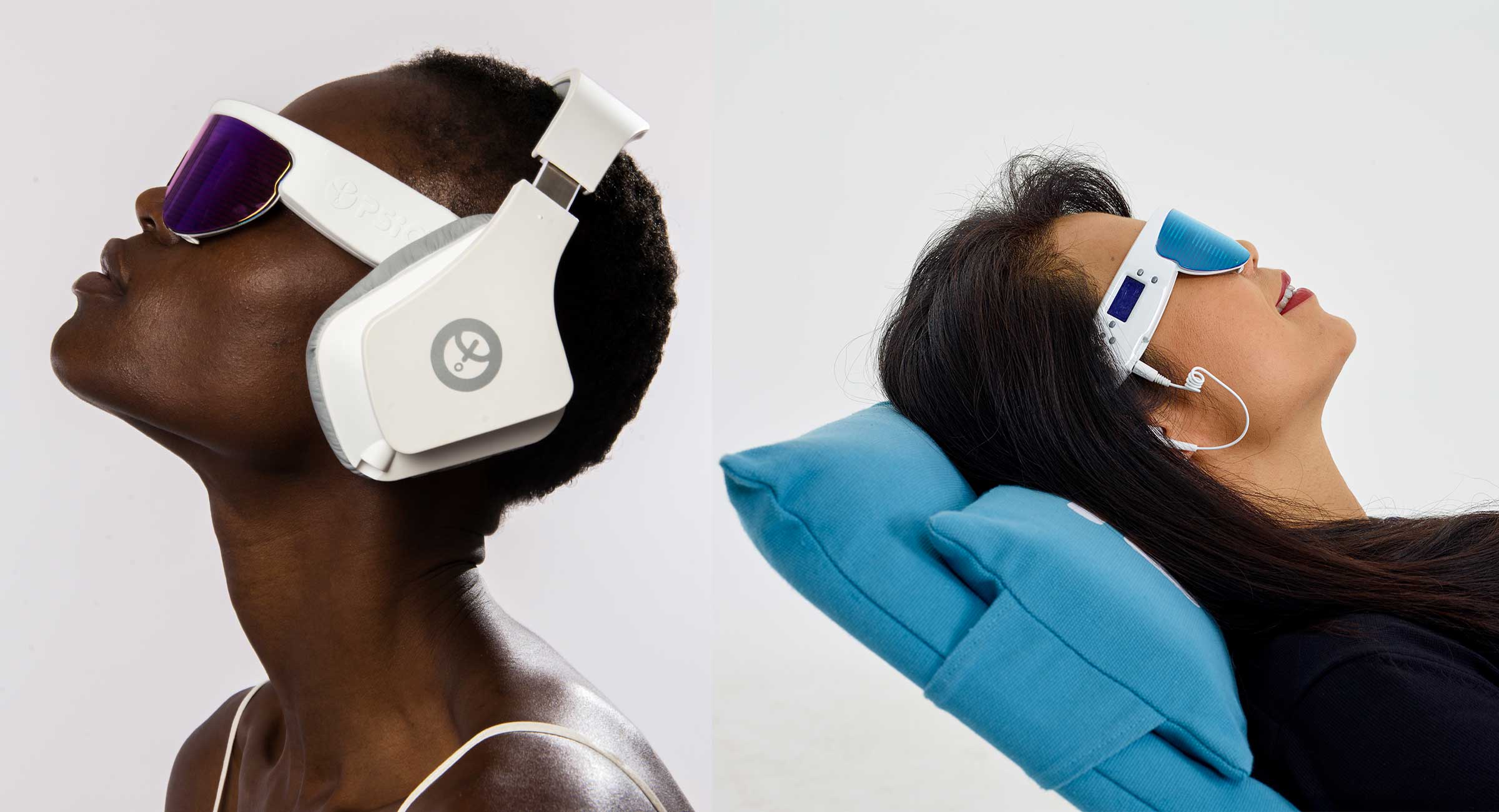 Women with headphones and glasses