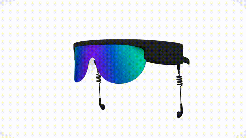 3d render animated of the black glasses